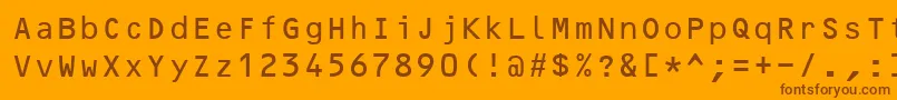 フォントOcrB10Bt – オレンジの背景に茶色のフォント