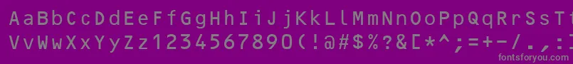 フォントOcrB10Bt – 紫の背景に灰色の文字