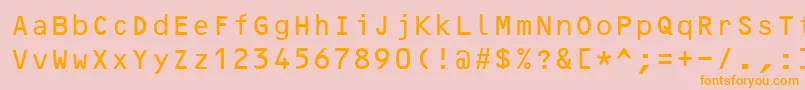 OcrB10Bt Font – Orange Fonts on Pink Background