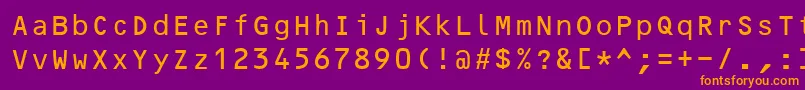 OcrB10Bt Font – Orange Fonts on Purple Background