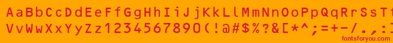 OcrB10Bt Font – Red Fonts on Orange Background