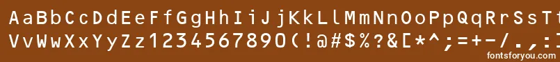 フォントOcrB10Bt – 茶色の背景に白い文字