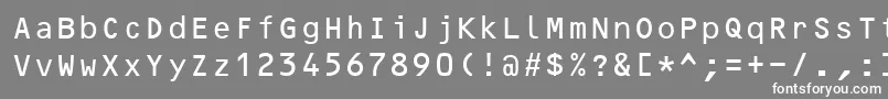 Шрифт OcrB10Bt – белые шрифты на сером фоне