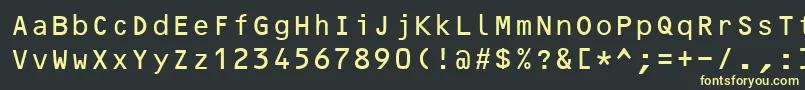 フォントOcrB10Bt – 黒い背景に黄色の文字