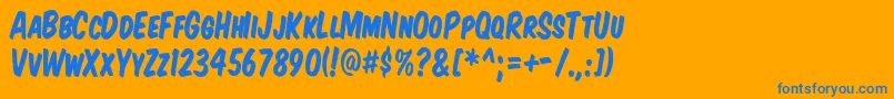 Komtitk Font – Blue Fonts on Orange Background
