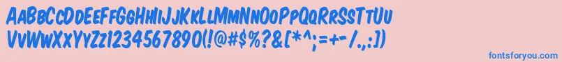 フォントKomtitk – ピンクの背景に青い文字