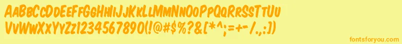 Komtitk Font – Orange Fonts on Yellow Background