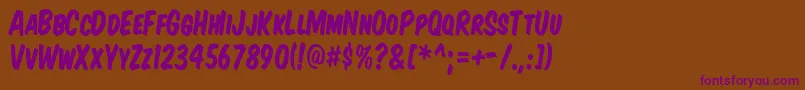 Komtitk Font – Purple Fonts on Brown Background