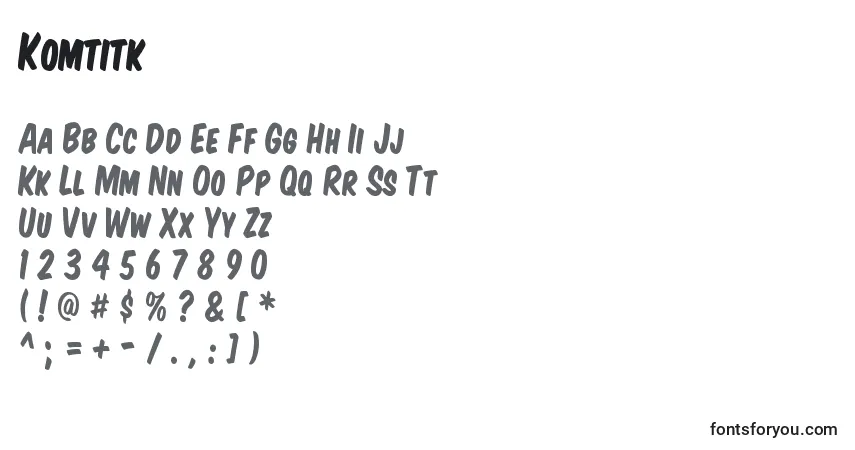 characters of komtitk font, letter of komtitk font, alphabet of  komtitk font