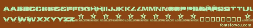 Toy Font – Green Fonts on Brown Background