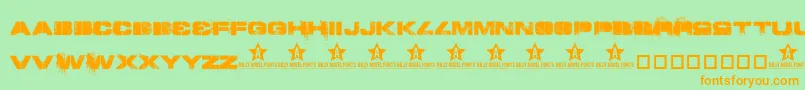 Toy Font – Orange Fonts on Green Background