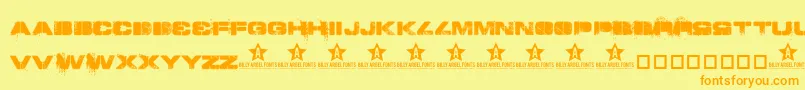 Toy Font – Orange Fonts on Yellow Background