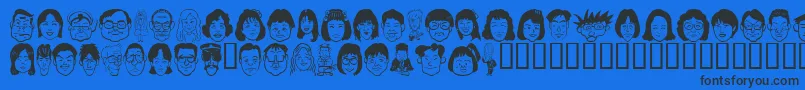 フォントSakabe People05 – 黒い文字の青い背景