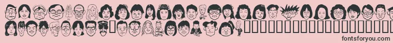 フォントSakabe People05 – ピンクの背景に黒い文字