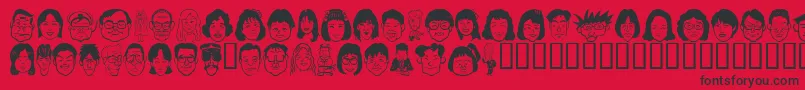 Sakabe People05 Font – Black Fonts on Red Background