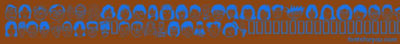 Fonte Sakabe People05 – fontes azuis em um fundo marrom
