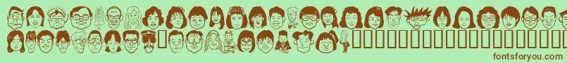 Sakabe People05 Font – Brown Fonts on Green Background