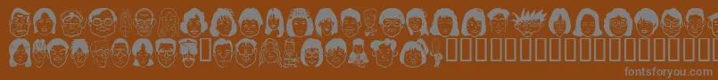 Sakabe People05-Schriftart – Graue Schriften auf braunem Hintergrund