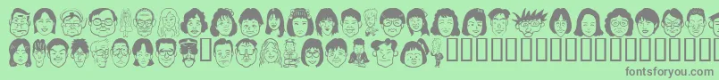 Sakabe People05 Font – Gray Fonts on Green Background