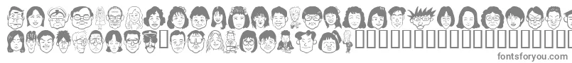Fonte Sakabe People05 – fontes cinzas em um fundo branco