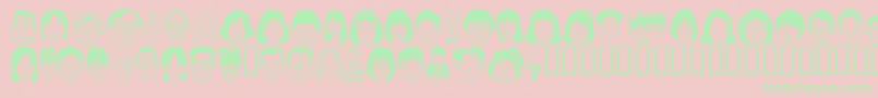 Sakabe People05 Font – Green Fonts on Pink Background
