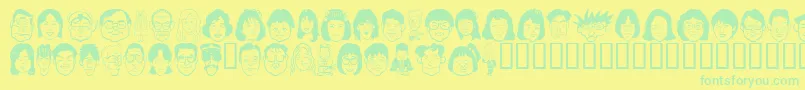 フォントSakabe People05 – 黄色い背景に緑の文字