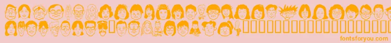 fuente Sakabe People05 – Fuentes Naranjas Sobre Fondo Rosa