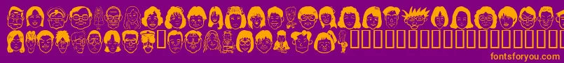 フォントSakabe People05 – 紫色の背景にオレンジのフォント
