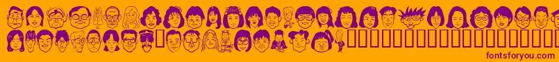 Fonte Sakabe People05 – fontes roxas em um fundo laranja