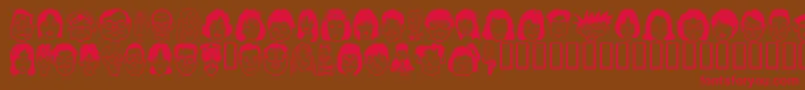 Sakabe People05 Font – Red Fonts on Brown Background