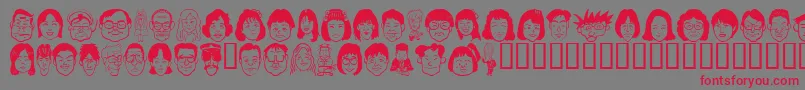 フォントSakabe People05 – 赤い文字の灰色の背景