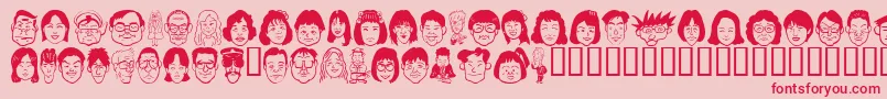 fuente Sakabe People05 – Fuentes Rojas Sobre Fondo Rosa