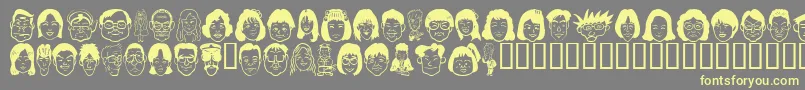 Sakabe People05 Font – Yellow Fonts on Gray Background