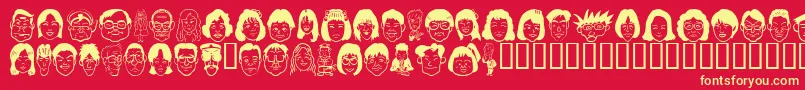 フォントSakabe People05 – 黄色の文字、赤い背景