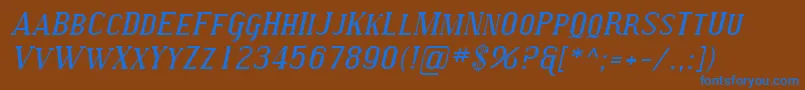SfcovingtonscexpItalic Font – Blue Fonts on Brown Background