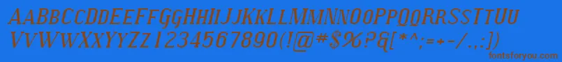 SfcovingtonscexpItalic Font – Brown Fonts on Blue Background