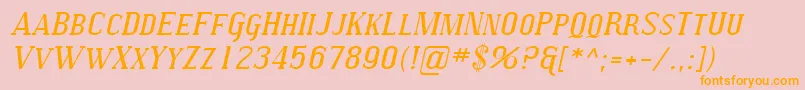 SfcovingtonscexpItalic Font – Orange Fonts on Pink Background