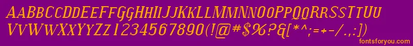 SfcovingtonscexpItalic Font – Orange Fonts on Purple Background
