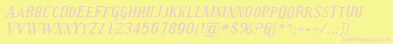 SfcovingtonscexpItalic Font – Pink Fonts on Yellow Background