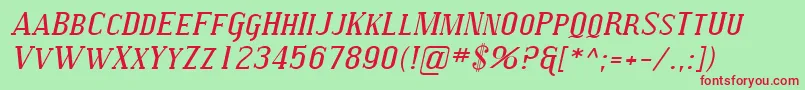 SfcovingtonscexpItalic Font – Red Fonts on Green Background
