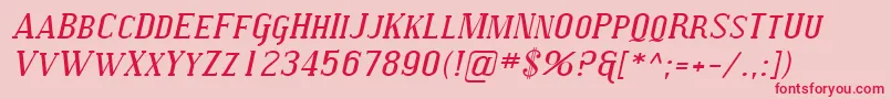 SfcovingtonscexpItalic Font – Red Fonts on Pink Background
