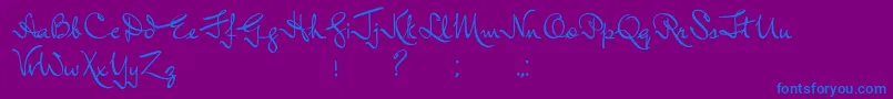 LordRadcliff-Schriftart – Blaue Schriften auf violettem Hintergrund