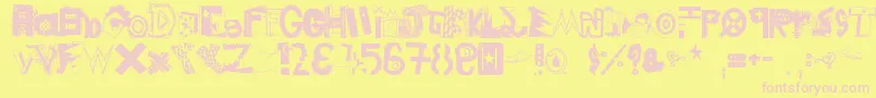 Good$ Font – Pink Fonts on Yellow Background