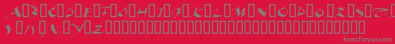 フォントBeautifulInk – 赤い背景に灰色の文字