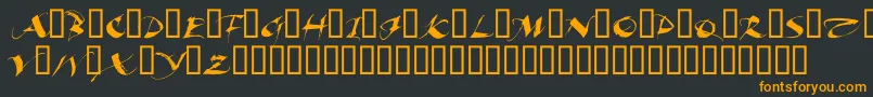 BeautifulInk Font – Orange Fonts on Black Background
