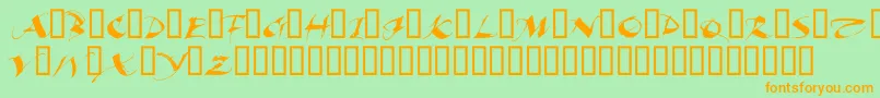 BeautifulInk Font – Orange Fonts on Green Background