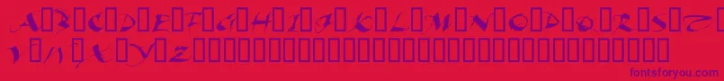 BeautifulInk Font – Purple Fonts on Red Background