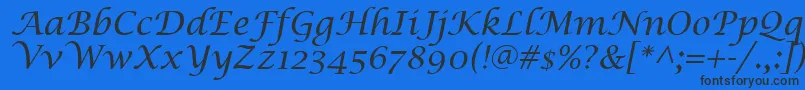 LucidaCalligraphyItalic Font – Black Fonts on Blue Background