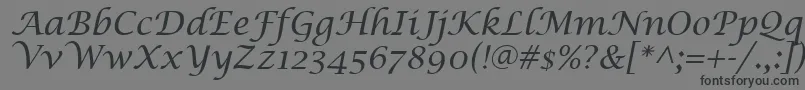 LucidaCalligraphyItalic-fontti – mustat fontit harmaalla taustalla