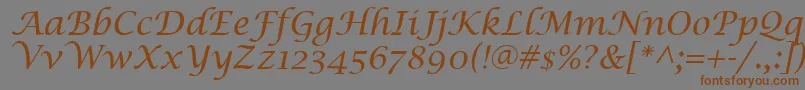 LucidaCalligraphyItalic Font – Brown Fonts on Gray Background